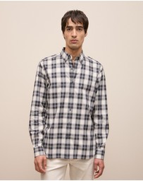 Trenery - Ombre Check Shirt in Charcoal
