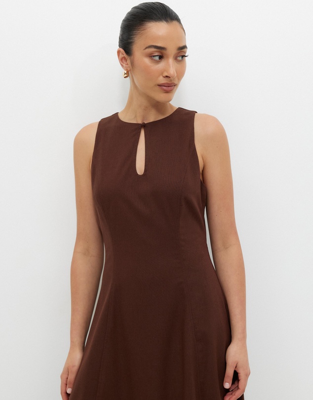 Calli - Heeley Cotton Linen Blend Midi Dress