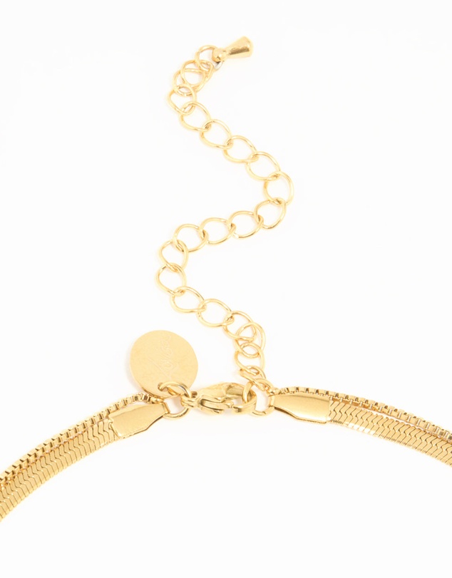 Lovisa - Waterproof Gold Plated Stainless Steel Snake Chain Fine Layered Necklace