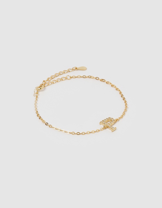 Izoa - Crystal Letter P Bracelet