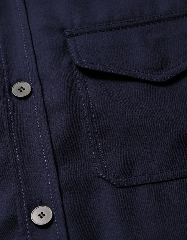Calibre - Slim Wool Flannel Shirt Navy