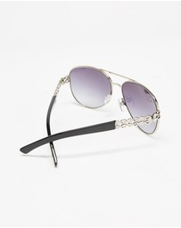 Mestige - Sunset Dreams Sunglasses embellished with crystals from Swarovski® - Silver and Black