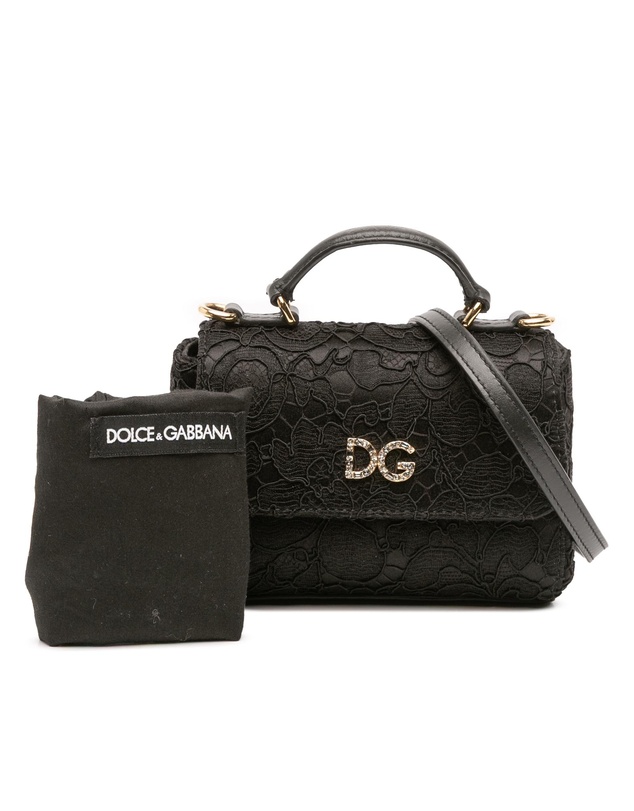 Pre-Loved by Azura Reborn - Pre-Loved Silk and Lace Crystal Embellished DG Flap Satchel