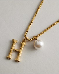 Zahar - Pearl Letter H Necklace