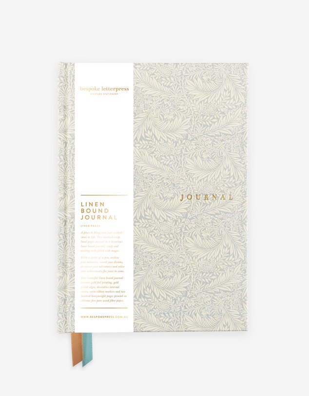 Bespoke Letterpress - Linen Bound Lined Journal - Dune Thicket