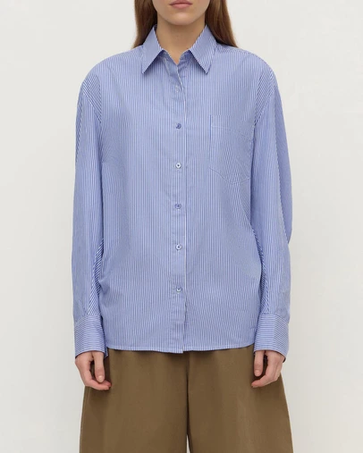 Assembly Label - Ava Stripe Cotton Poplin Long Sleeve Shirt