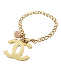 Pre-Loved by Azura Reborn - Pre-Loved Gold Plated CC Rhinestones Charm Bracelet