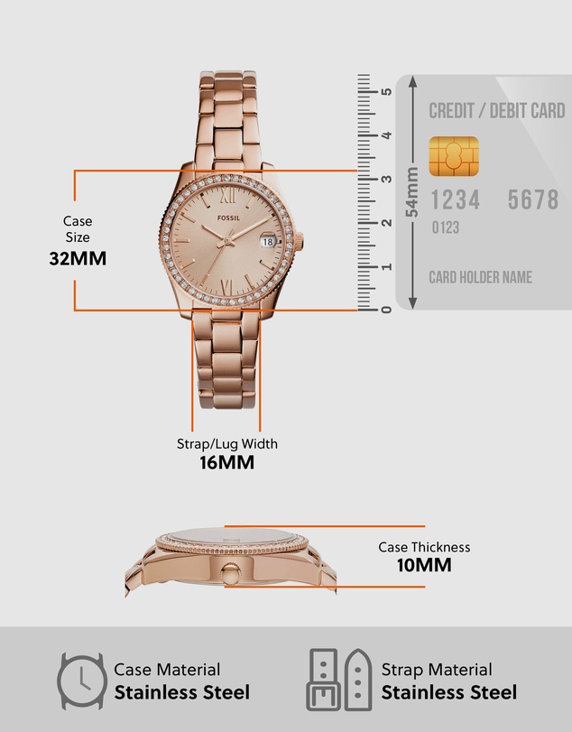 Fossil - Scarlette Rose Gold-Tone Analogue Watch ES4318