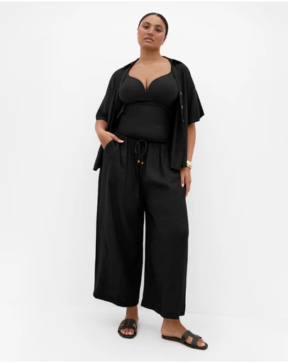 City Chic - Plus size Poolside Wide Leg Pant - black