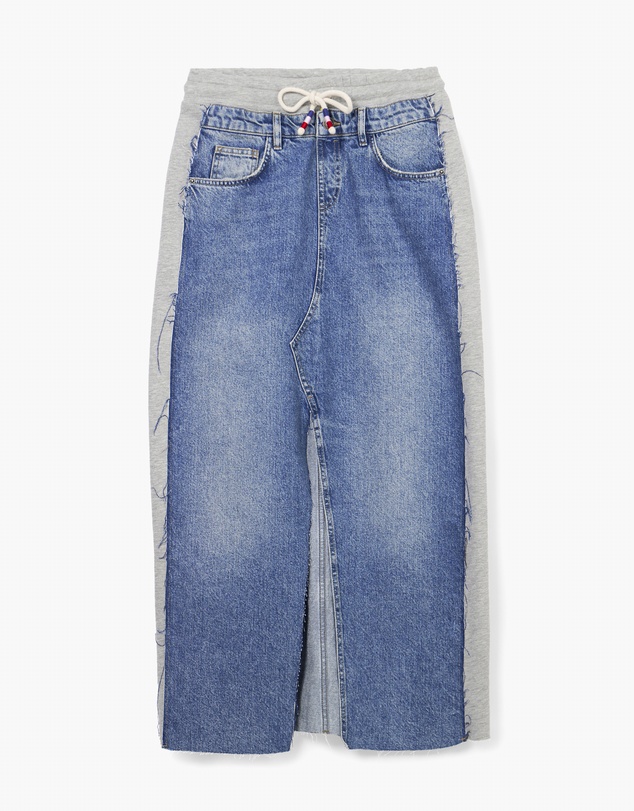 Desigual - Hybrid denim midi skirt