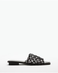 AERE - Leather Braided Slides
