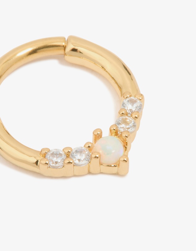 Lovisa - Gold Plated Surgical Steel Cubic Zirconia Marquise Clicker Ring