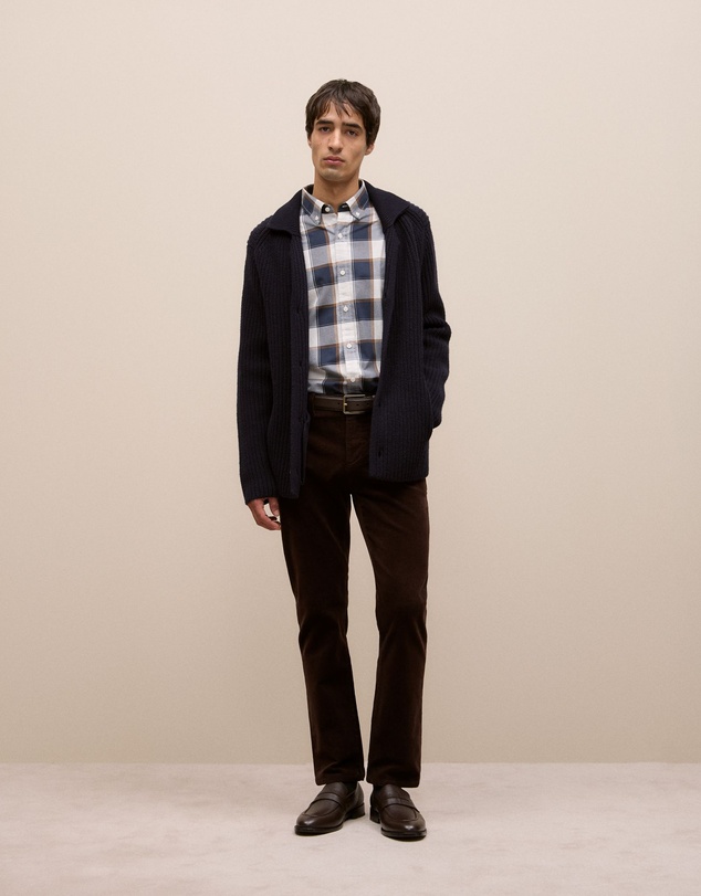 Trenery - Regular Fit Brushed Check Shirt in Marshmallow