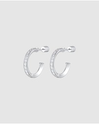 Elli Jewelry - Earrings Creoles Studs With Zirconia In 925 Sterling Silver