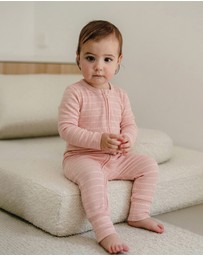 Kynd Baby - Organic Cotton Waffle in Pearl Stripe