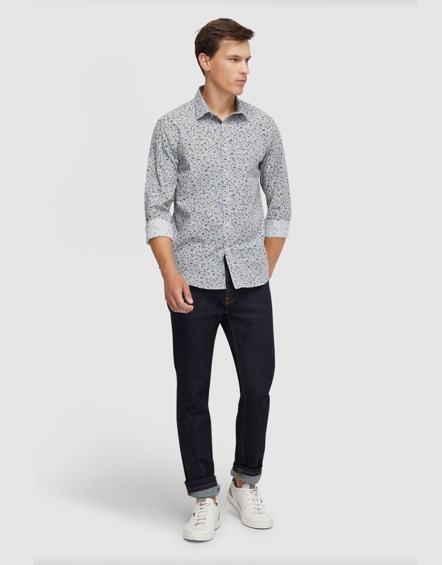 Oxford - Kenton Floral Print Cotton Shirt