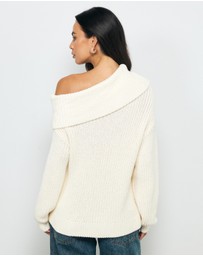 AERE - Leia Off Shoulder Knit Jumper