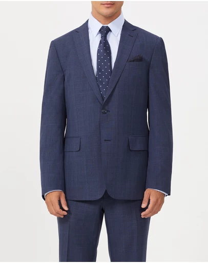 Van Heusen - Wool Blend Glen Check Suit Jacket