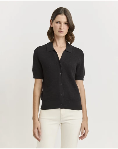 Toorallie - Grain Stitch Button Polo