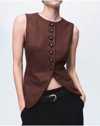 M.N.G - Wool-Blend Gilet With Buttons