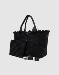 Chuchka - Woven Neoprene X-Large Beach Tote - Fringe Black