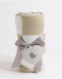 Living Textiles - Chenille Blanket - Checkered Taupe