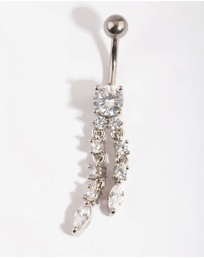 Lovisa - Titanium Dangle Belly Bar