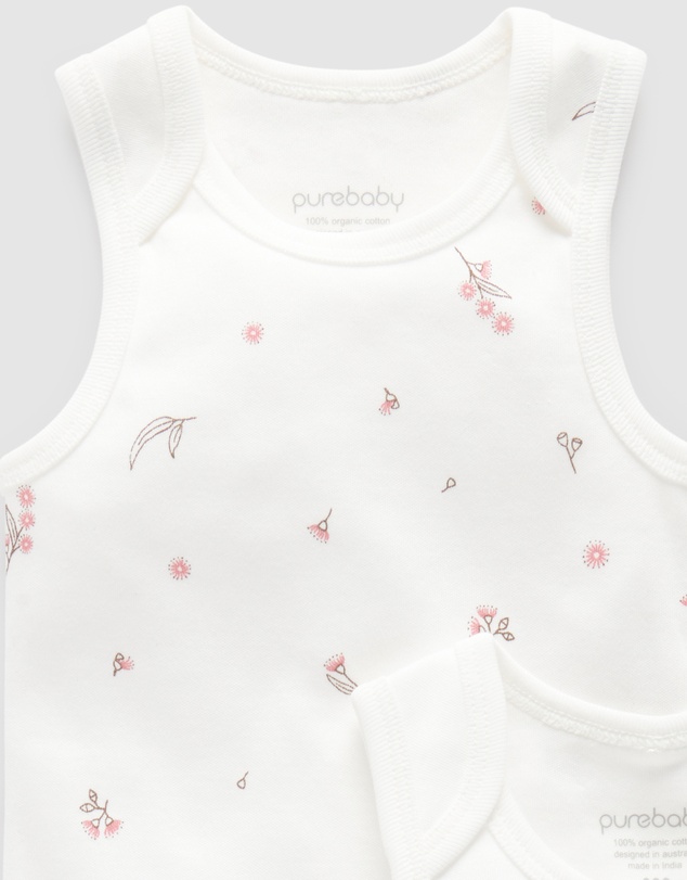 Purebaby - 2 Pack Singlet Bodysuit-Babies