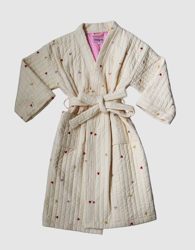 Mosey Me - Forget Me Not Embroidered Quilted Robe