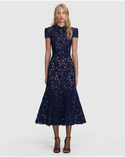 Self Portrait - Guipure Lace Midi Dress