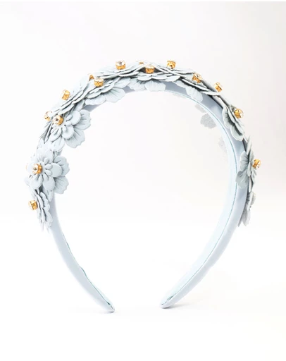 Lovisa - Blue PU Leather Fabric Cut Out Flower Headband