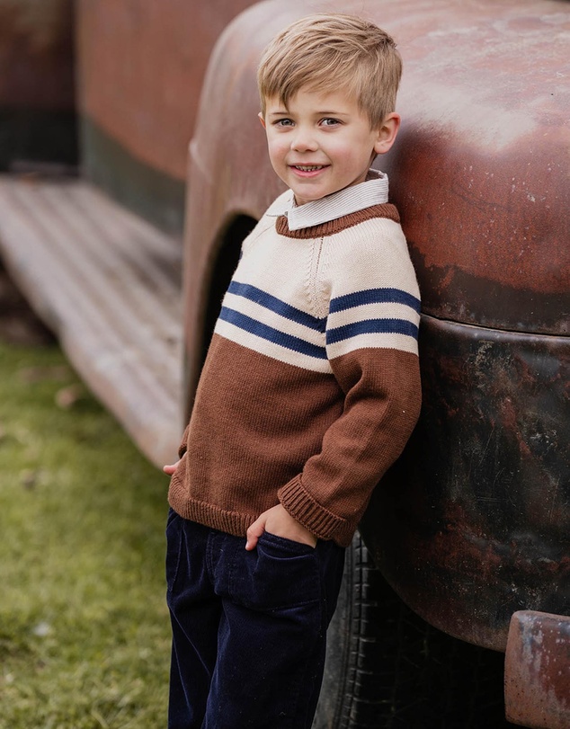 Bebe by Minihaha - Jake Raglan Stripe Knitted Jumper - Kids
