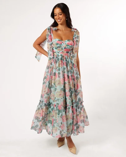Petal & Pup - Floret Midi Dress - Blue Multi