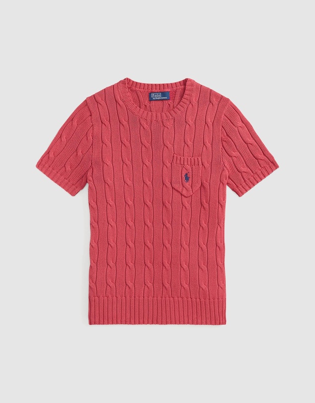 Polo Ralph Lauren - Cable-Knit Cotton Short-Sleeve Sweater - The ICONIC Exclusive
