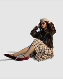 Rollie - Mary Jane Velvet Flat