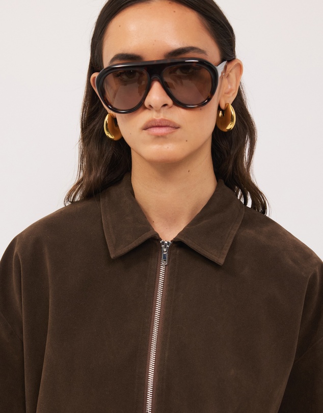Calli - Hayden Faux Suede Bomber Jacket