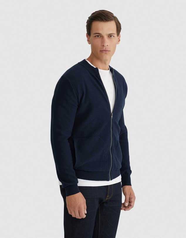 Oxford - Ryan Cotton Blend Knit Zip Top