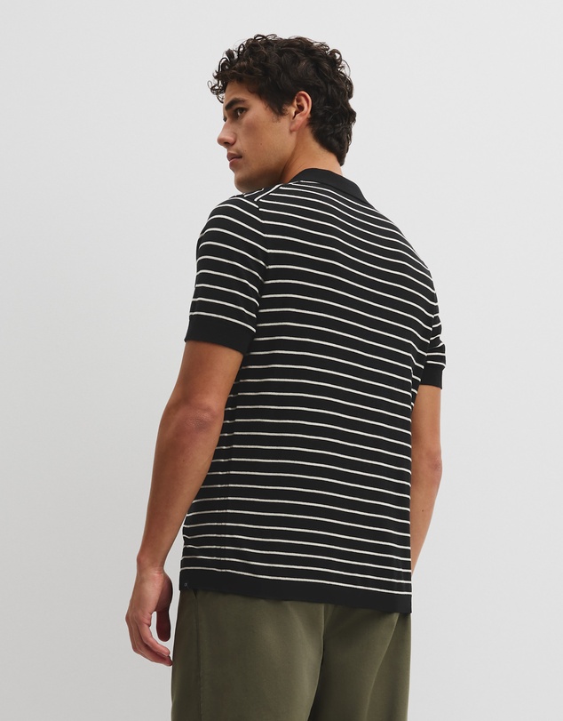 Country Road - Australian Cotton Silk Stripe Knit Polo