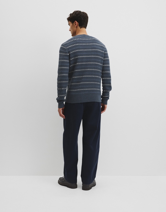 Country Road - Australian Good Earth Cotton Wool Blend Jacquard Check Knit