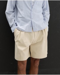AERE - Pleated Cotton Tailored Shorts