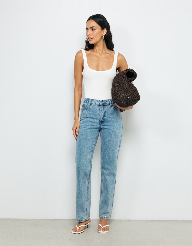 AERE - Mid Rise Slim Leg Jeans