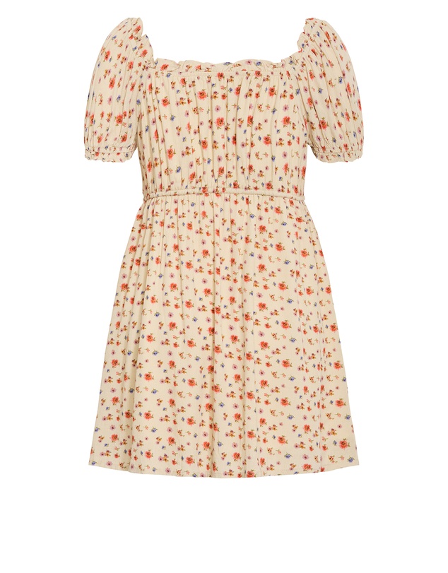 City Chic - Plus size Dream Print Mini Dress - butter