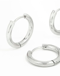 Lovisa - Surgical Steel Thick Hoop Earrings 2-Pack
