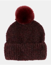 Morgan & Taylor - Elsie Boucle Beanie in Burgundy Red