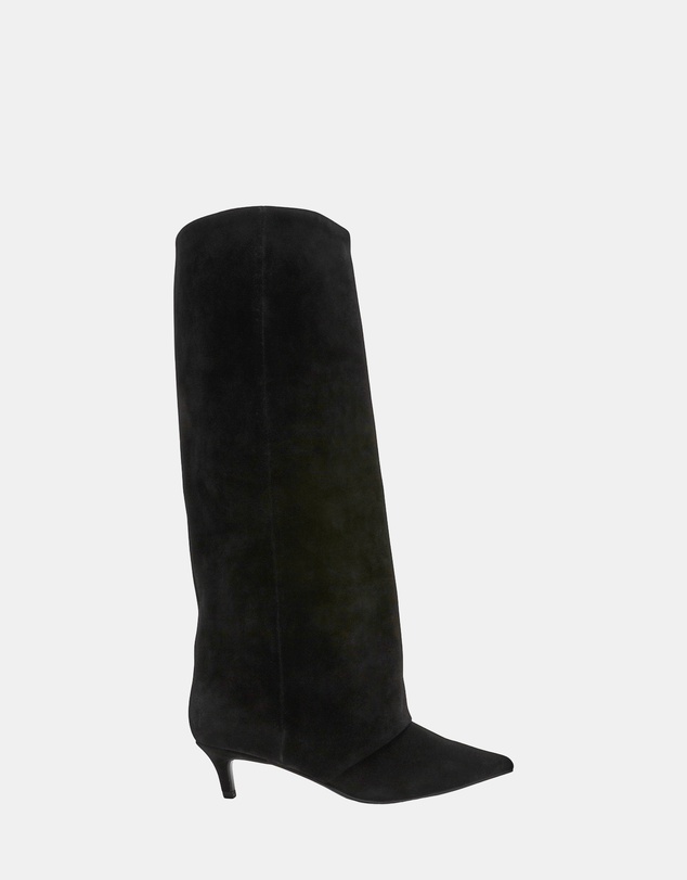 Steve Madden - Luca Black Suede Heeled Boots