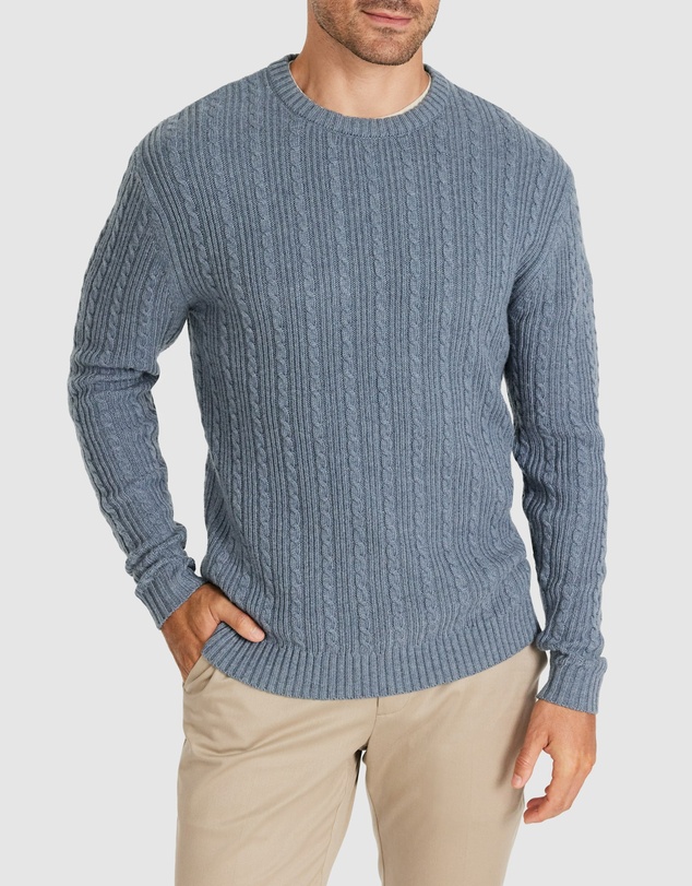 Tarocash - Rupert Wool Textured Crew Knit