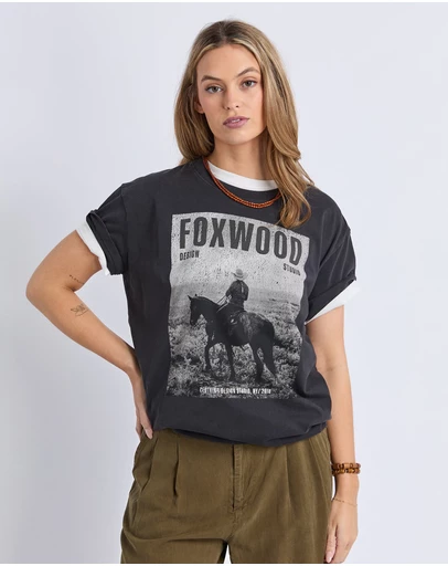 Foxwood - Rodeo Tee Washed Black
