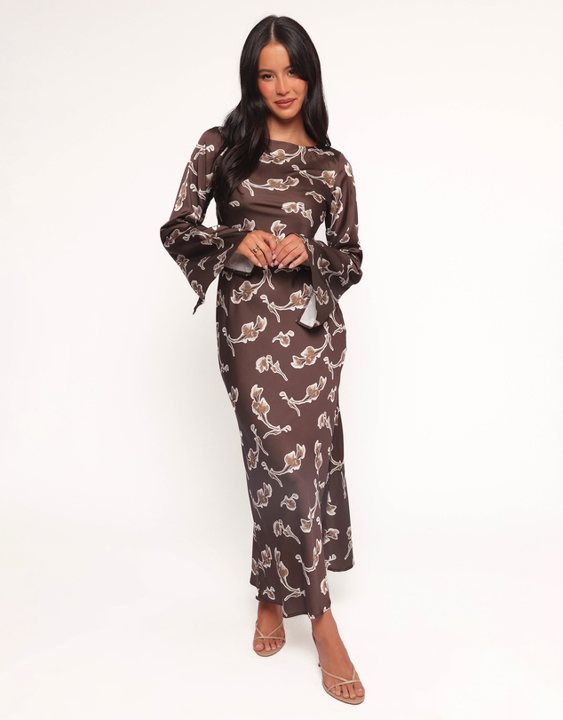 Petal & Pup - Maia Long Sleeve Maxi Dress - Chocolate Orchid