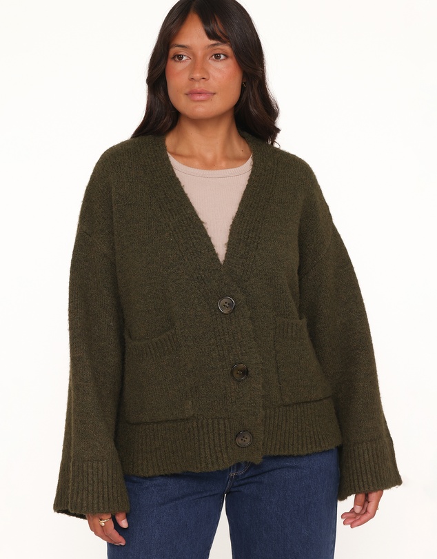 Petal & Pup - Fern Wide Sleeve Cardigan - Olive