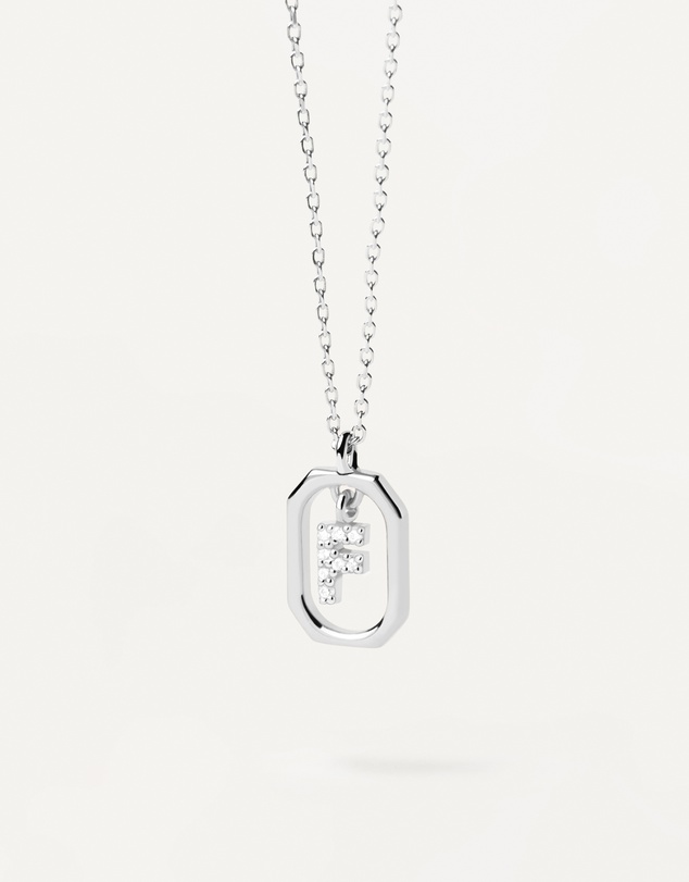 PDPAOLA - Mini Letter F Silver Necklace